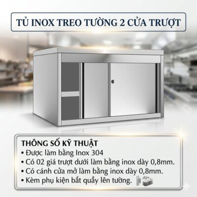 Tủ inox treo tường 2 cửa trượt TFL